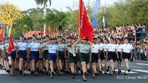 Rosario destacó presencia femenina en el desfile 45º del ejército de Nicaragua