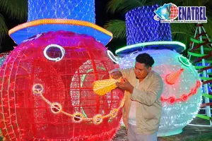 ¡Ya se sienten los aires navideños! Inician instalación de luces en Managua