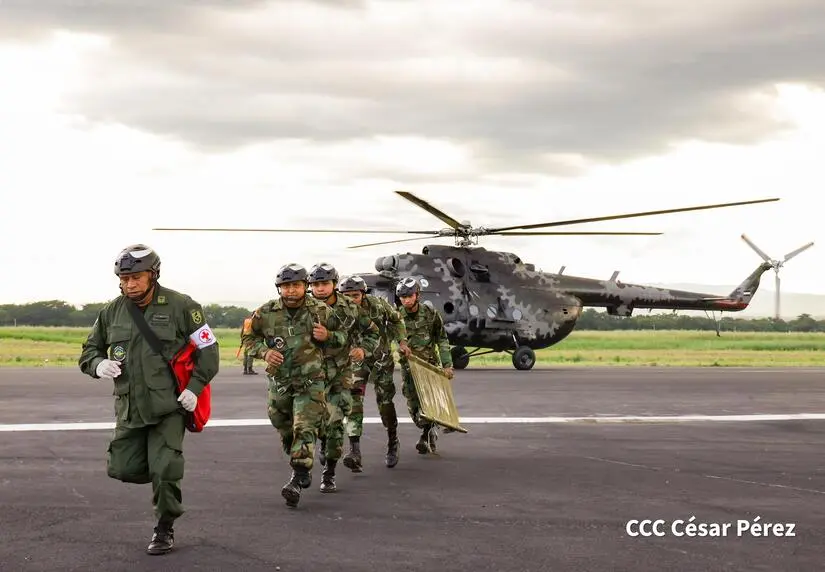 Autoridades realizan simulacro general de accidente de aeronave en el aeropuerto Augusto C. Sandino