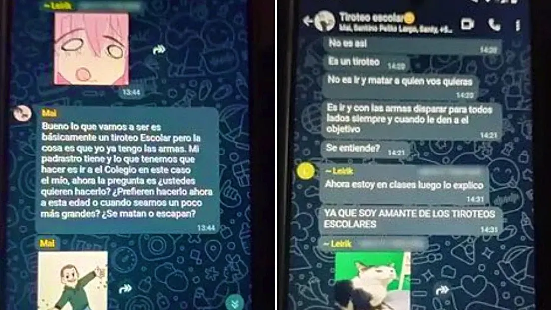 Descubren mensajes de alumnos que planeaban tiroteo en Argentina