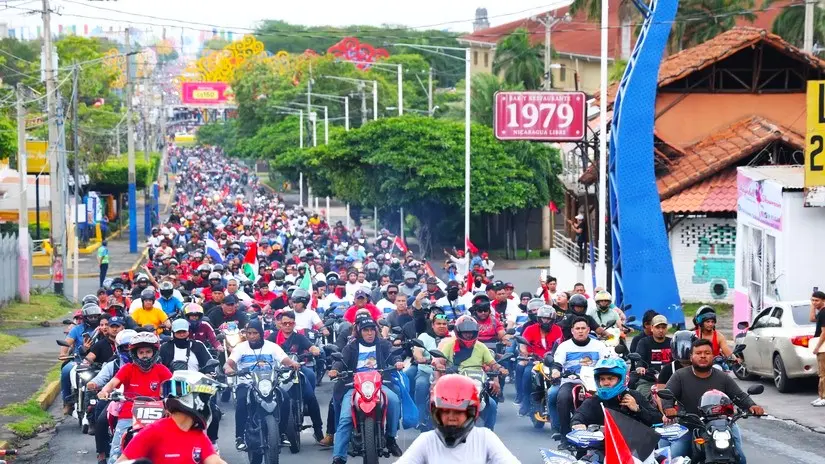 Motorizada Siempre 19 en Managua conmemora 46 años del Repliegue Táctico