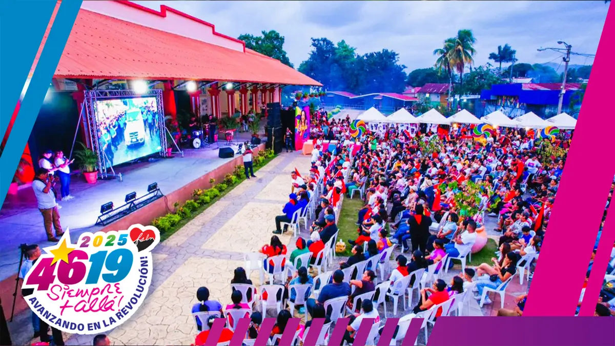 Familias de Masaya sintonizan con fervor revolucionario el acto del 46/19