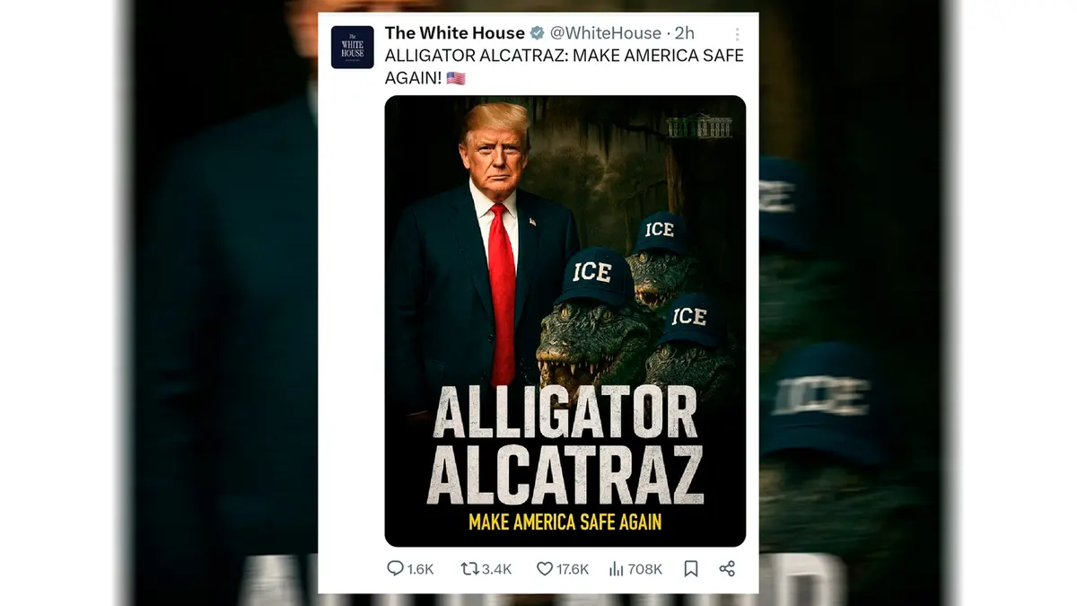 Trump con caimanes: así promociona la Casa Blanca la terrible prisión para migrantes