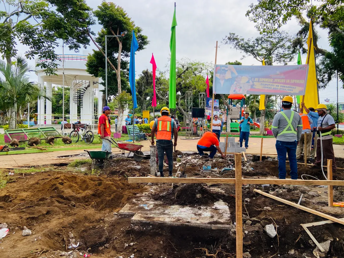 Granada avanza con segunda etapa de remodelación del Parque Central
