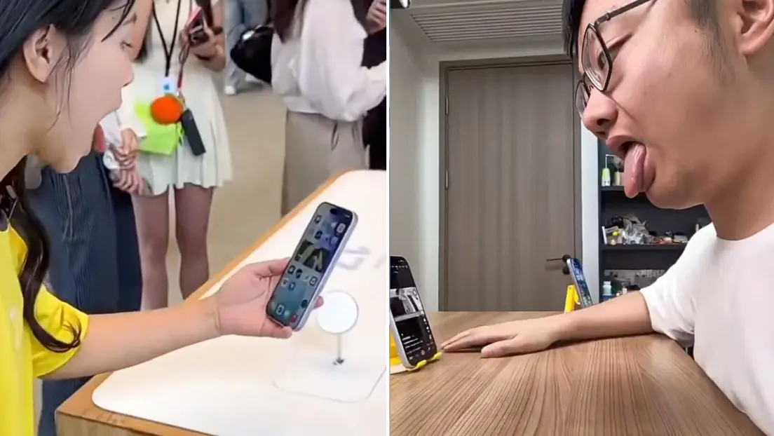Tendencia viral: jóvenes usan la lengua para manejar sus celulares