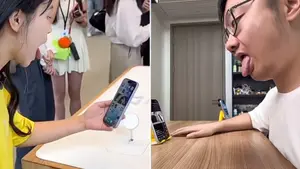 Tendencia viral: jóvenes usan la lengua para manejar sus celulares