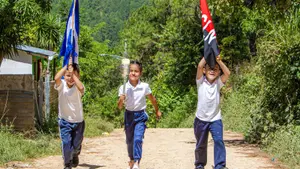 Niños y niñas de Dipilto Viejo recorren la Antorcha Todos San Jacinto