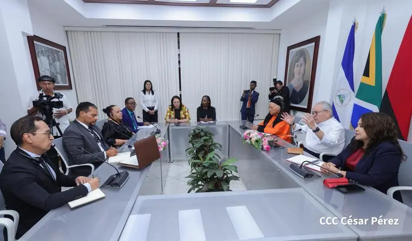 Delegación de Sudáfrica en encuentros con directivos de la Asamblea Nacional y Juventud Sandinista