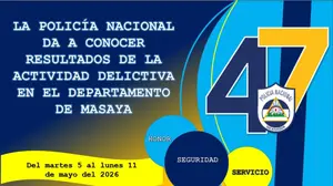 Policía fortalece seguridad en Masaya con captura de delincuentes