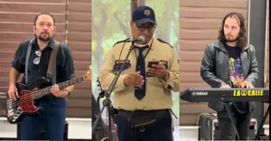 Emotivo momento: guardia de seguridad sorprende al cantar junto a músicos en vivo