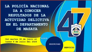 Policía Nacional captura a 7 delincuentes y refuerza seguridad en Masaya